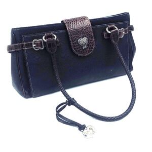 Brighton pebbled Leather Black Brown Shoulder bag